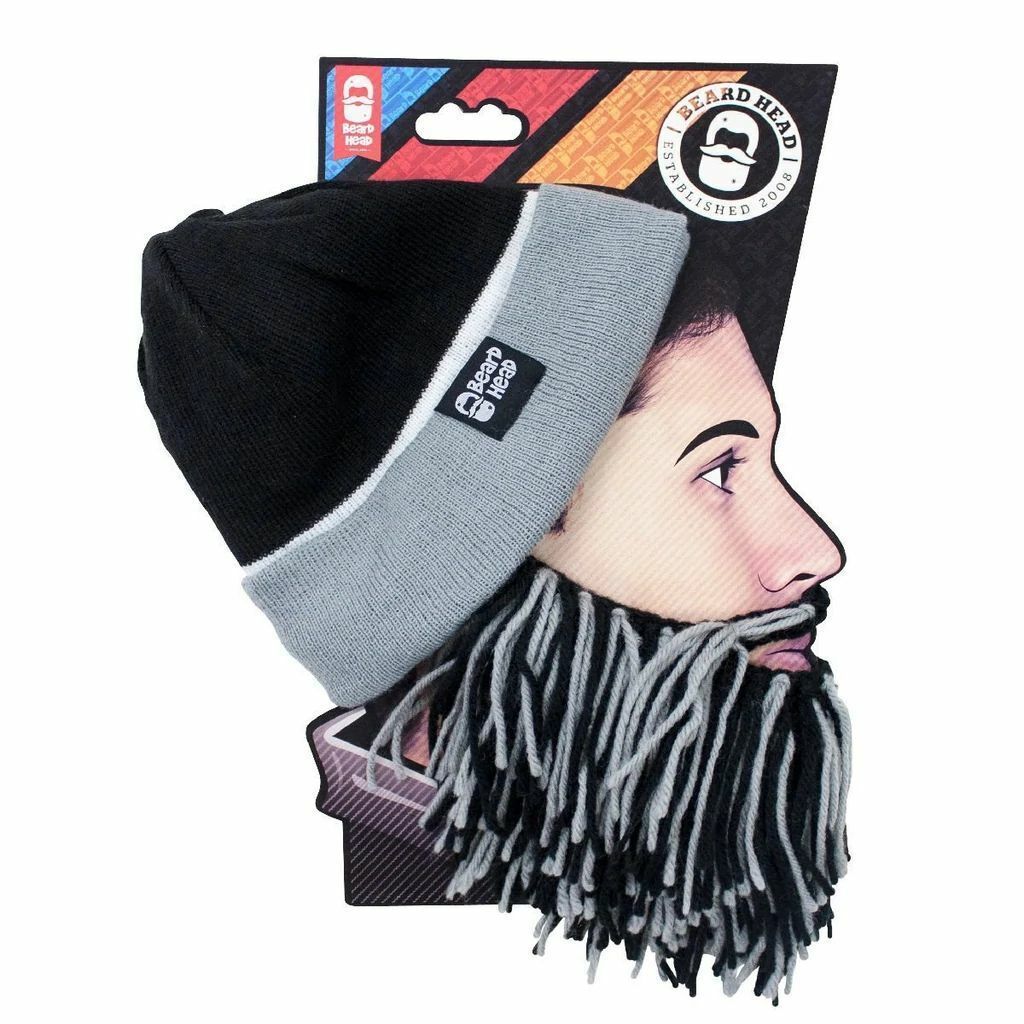 Beard Head Tailgate Black Grey Las Vegas Raiders Knit Bearded Face Mask ... - $29.95