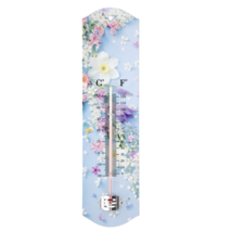 10&quot; Metal Blue Floral Garden Greenhouse Wall Thermometer Nursery Outdoor Indoor - £13.43 GBP