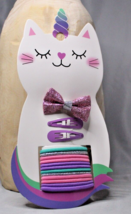 Unicorn Cat Hair Accessories 1 Bow 2 Clips Purple 12 Ties Teal Silver Pink Purp - £5.40 GBP