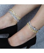 Luxury Cuban Jewellery Anklet Bracelet Rhinestone Leg Sandals Hand Hipho... - £12.16 GBP