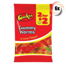 6x Bags Gurley&#39;s Gummy Worms Assorted Flavor Candy | 2.75oz | Fast Shipping - £14.62 GBP