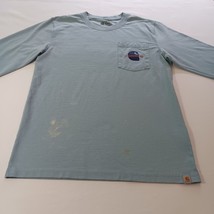 Carhartt TK5883-M Relaxed Fit Heavyweight Men's Blue Long Sleeve T-Shirt Size M image 10