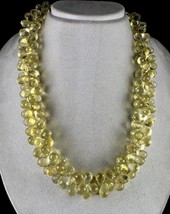 Natural Lemon Quartz Beads 1 L 1193 Ct Teardrops Yellow Gemstone Finest Necklace - £811.11 GBP