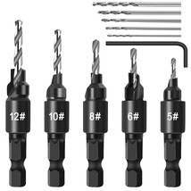 Countersink Drill Bit Set, 5Pcs Woodworking Counterbore Hole Drill Bits For - $44.93