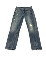 G-STAR RAW MIDGE SADDLE Women Blue Boyfriend Fit Ripped Jeans W26 L27 - $36.37