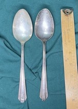 2 Silver Plate Spoons ~8”-Wm. A. Rogers A1 Plus Oneida Ltd. Stamped on Handles - $4.00