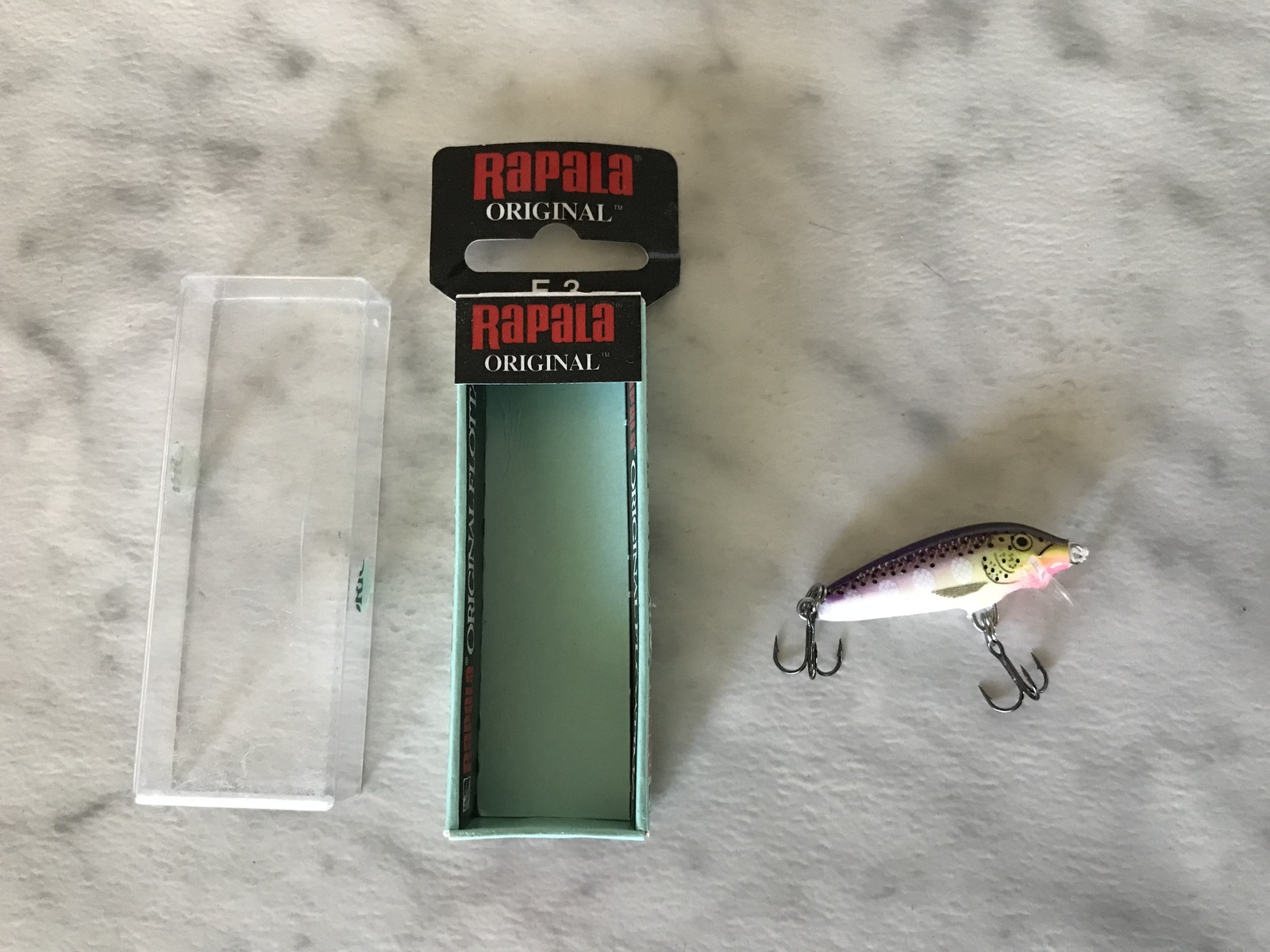 LOT OF 5 rapala f-3 g gold minnow f3 original floating lure TROUT