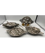 C Hugo Pott Germany Stainless Steel Escargot Plates &amp; Tongs Set of 6 - $205.04 CAD
