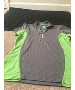 PGA Tour Golf Women&#39;s Juniors Green &amp; Gray Short Sleeve Polo Shirt Size L - $31.95 CAD