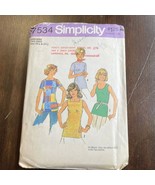 Simplicity 7534 Vintage Sewing Pattern Short Sleeve and Tan Tops 1976 - $12.69 CAD