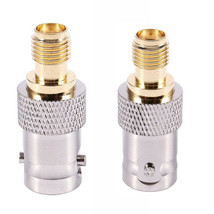 2X Gold Plated Rf Antenna Sma-F To Bnc-F Female Jack Coaxial Cable Adapter - £12.58 GBP