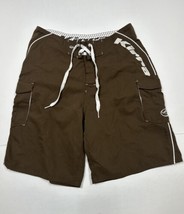 Kirra Brown Spell Out Polyester Board Shorts Men Size 30 (Measure 29x10) - $11.14