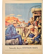 Stetson Cowboy Hats Country Cowboy Cooking Wild West-1948 Vintage Print Ad - $15.63 CAD
