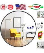 24&quot; Round Black Mirror - Rustproof Metal Frame for Bathroom &amp; Living Room - $97.55 CAD