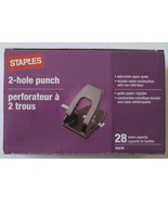 Staples Desktop 2 Hole Paper Punch Model 10575 Black with Silver Guide - $17.07 CAD