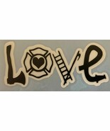 Two Color Love Firefighter Vinyl Decal Sticker Wife Girlfriend Chic Hero - $10.85 CAD