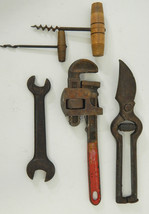 Lot Hand Tools USA, Guaranteed Pipe Wrench, Crescent Drill, Tin Snips, Drills GC - £14.50 GBP