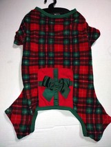 Pup Crew Flannel Christmas Pajamas Dog Jacket Coat Size Medium - $7.60