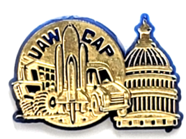 VTG UAW CAP Labor Union Capitol Dome Pin United Auto Workers Political A... - $184.89 MXN