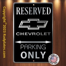 Chevrolet Parking 8&quot;x12&quot; Brushed Aluminum and translucent Classy Black sign - £15.36 GBP