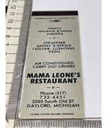 Matchbook Cover  Mama Leone’s Rest.   Gaylord, Michigan  Italian &amp; Ameri... - $229.53 MXN
