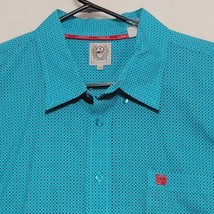 Cinch men’s Shirt Sz XXL Turquoise Polka Dots Long Sleeve Button Down - £27.87 GBP