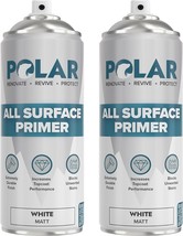 Polar All Surface Primer Matt White - 2 x 400ml - Multi Surface Spray - Ideal - £27.23 GBP