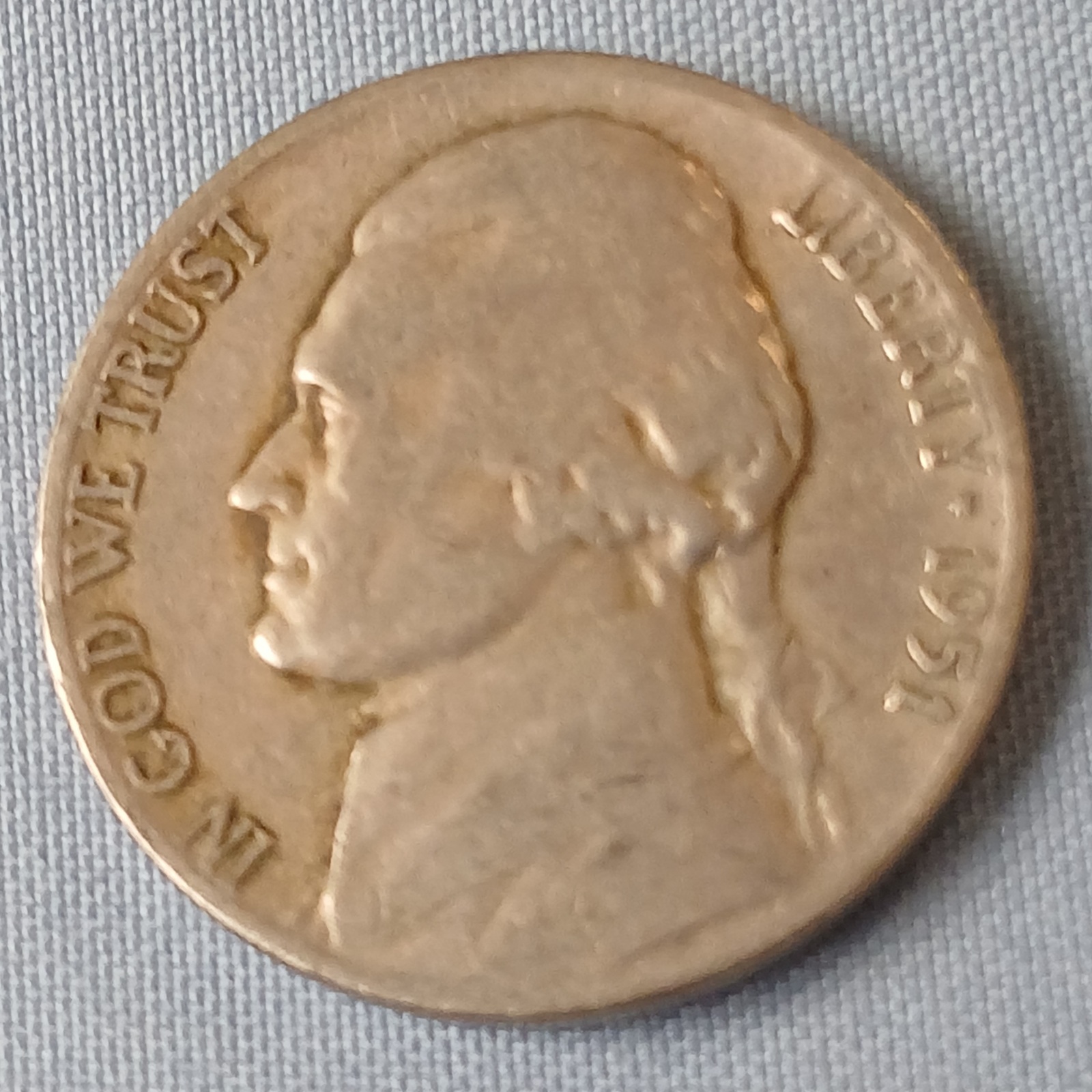 US 1951 D JEFFERSON NICKEL - Denver Issue - Authentic CIRCULATED Collect... - $3.85