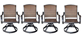 Patio outdoor Wicker Santa Clara Swivel Rocker Dining Chairs set of 4 - £1,037.37 GBP