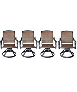 Patio outdoor Wicker Santa Clara Swivel Rocker Dining Chairs set of 4 - $1,781.17 CAD
