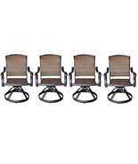 Patio outdoor Wicker Santa Clara Swivel Rocker Dining Chairs set of 4 - £1,014.83 GBP