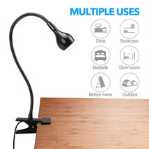 Usb Flexible Reading Led Light Clip-On Beside Bed Desk Table Lamp Book Lamp New - £17.68 GBP