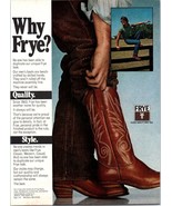 1981 Frye Boots Western Cowboy Corduroy Pants Vintage Print Ad 80s Wall Art - $10.97