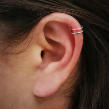 Sterling Silver Small Double Ear Cuffs -9mm - $286.30 MXN
