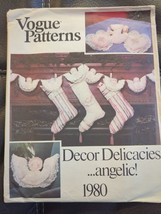 Vogue 1980 Holiday Decor Sewing Pattern Angel Dove Heart Wreath 1978 Uncut - £10.62 GBP