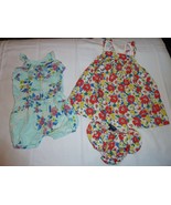 BABY GIRL SUMMER SPRING CLOTHES OUTFIT  DRESS ROMPER LOT FLORAL CHAPS GA... - £15.73 GBP