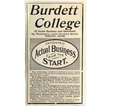 Burdett Business College 1894 Advertisement Victorian Boston Mass ADBN1jj - $14.99
