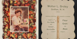 1904 vintage WALTER L. BRALEY grafton nh DRY GOODS GEN MERCH adv HAND FAN - £37.60 GBP