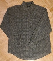 Men's Van Heusen Dress Shirt Long Sleeve Size- 16- 16 1/2 Black/Gold Color - £11.19 GBP