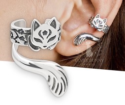 Japan cat ear cuff no piercing, Kitsune earcuff, cat earring - $40.00+