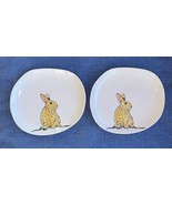 2023 Set of 2 Eli + Ana 8.5” White Salad Desert Rabbit Plates Easter Bun... - $29.99