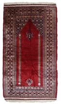 Handmade vintage Pakistani Lahore prayer rug 3&#39; x 5.8&#39; (94cm x 178cm) 1960s - £593.69 GBP