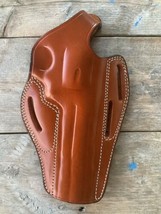 Fits Smith&amp;Wesson Mod. 686 6”BBL 3-Slot Leather Belt Holster With Thumb Break - $64.99