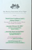 The Boricua Association of Las Vegas Mardi Gras Dinner Dance Invite/Prog... - $150.68 MXN