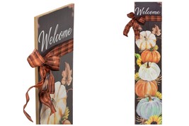 36&quot; Welcome Autumn Fall Harvest Pumpkin Wall Sign - £46.35 GBP