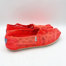 Toms Women&#39;s size 7.5 slip On Shoes orange Moroccan lace Crochet Flats - £11.94 GBP