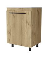 FM FURNITURE Selma 24&quot; Freestanding Vanity Cabinet with Internal Shelf, ... - £179.42 GBP+