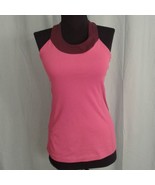 Lucy Small athletic workout tank top with shelf bra Pink Purple - £17.58 GBP