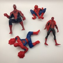 Set of 4 Spiderman Action Figures DC Comics Spider Man Red Blue Toys Bur... - $14.99