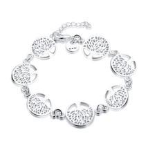 New 925 Sterling silver Tree women cute bracelet charm jewelry wedding 8inches - $7.10